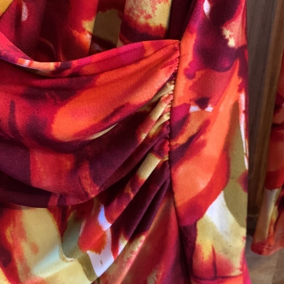 EUC Colleen Lopez faux wrap top stunning sunset hues L - Picture 5 of 6